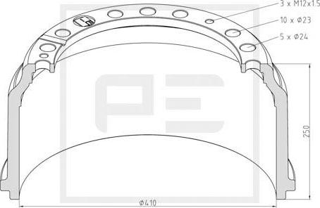 PE Automotive 016.400-00A - Jarrurumpu inparts.fi