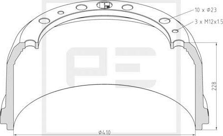 PE Automotive 016.412-00A - Jarrurumpu inparts.fi