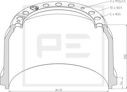 PE Automotive 016.525-00A - Jarrurumpu inparts.fi