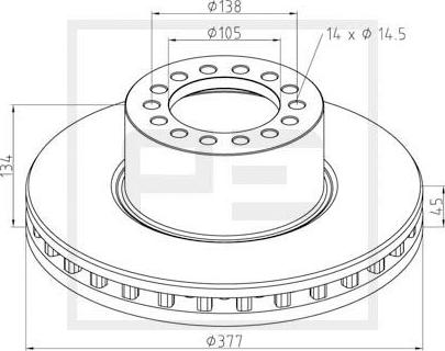 PE Automotive 016.665-00A - Jarrulevy inparts.fi