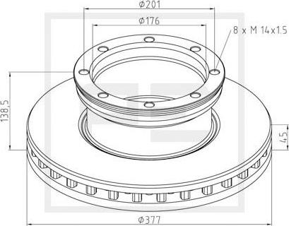 PE Automotive 016.666-00A - Jarrulevy inparts.fi