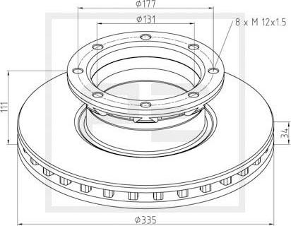 PE Automotive 016.663-00A - Jarrulevy inparts.fi