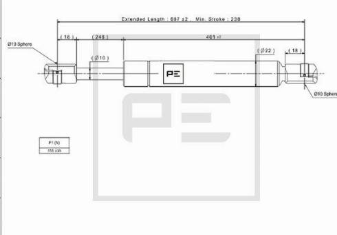 PE Automotive 010.439-00A - Kaasujousi inparts.fi