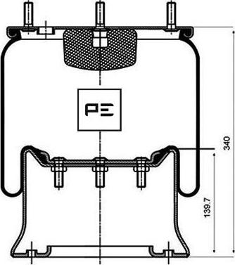 PE Automotive 084.040-71A - Metallipalje, ilmajousitus inparts.fi