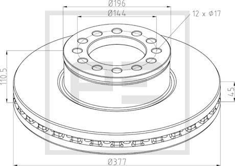 PE Automotive 036.144-00A - Jarrulevy inparts.fi