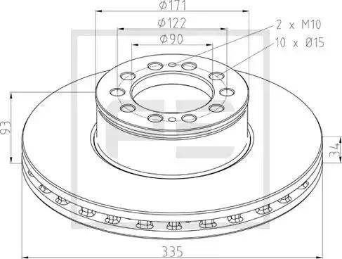 PE Automotive 036.145-00A - Jarrulevy inparts.fi