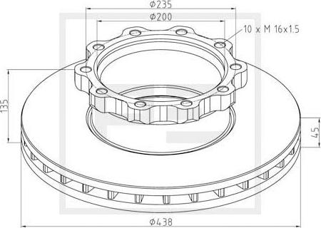 DT Spare Parts 020250210280 - Jarrulevy inparts.fi