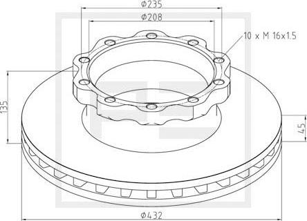 PE Automotive 036.119-00A - Jarrulevy inparts.fi