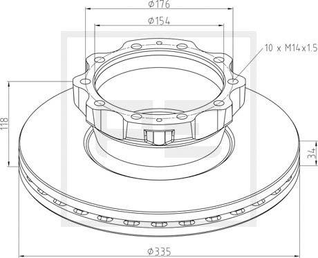 PE Automotive 036.130-00A - Jarrulevy inparts.fi