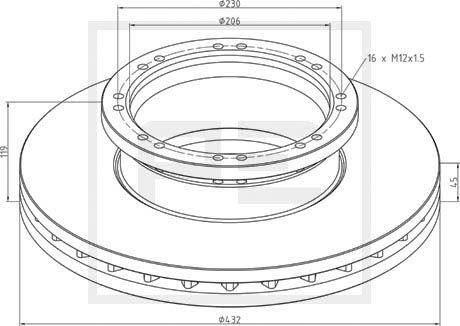 PE Automotive 036.132-00A - Jarrulevy inparts.fi