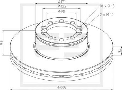 PE Automotive 036.126-00A - Jarrulevy inparts.fi