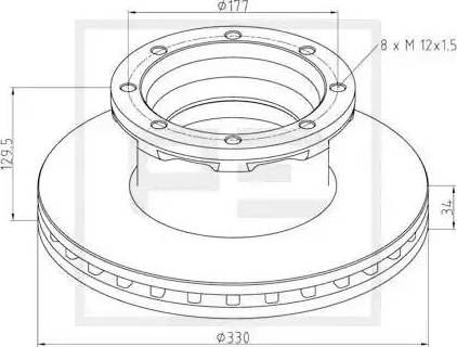 PE Automotive 036.123-00A - Jarrulevy inparts.fi