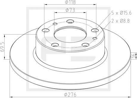 PE Automotive 026.670-10A - Jarrulevy inparts.fi