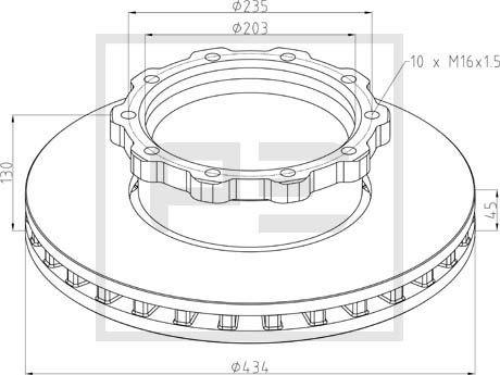 PE Automotive 146.206-00A - Jarrulevy inparts.fi