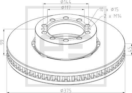 PE Automotive 256.042-00A - Jarrulevy inparts.fi