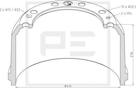 PE Automotive 256.025-00A - Jarrurumpu inparts.fi