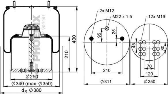 Phoenix 1 DK 32 L-1 - Metallipalje, ilmajousitus inparts.fi