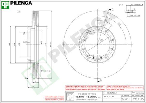 Pilenga V133 - Jarrulevy inparts.fi