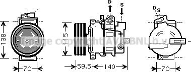 Prasco AIK284 - Kompressori, ilmastointilaite inparts.fi