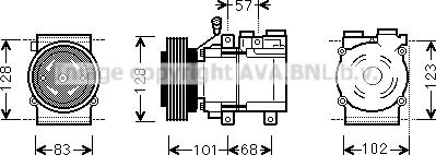 Prasco HYAK324 - Kompressori, ilmastointilaite inparts.fi