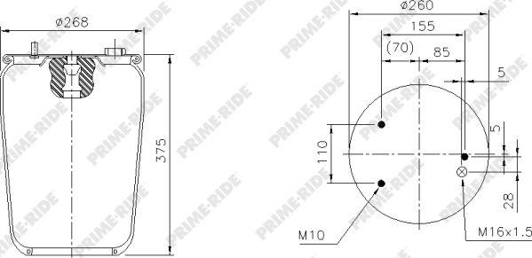 Prime-Ride 1R12-764 - Metallipalje, ilmajousitus inparts.fi