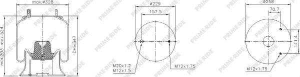 Prime-Ride 1R12-706 - Metallipalje, ilmajousitus inparts.fi