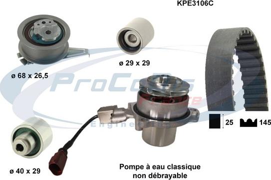 Procodis France KPE3106C - Vesipumppu + jakohihnasarja inparts.fi