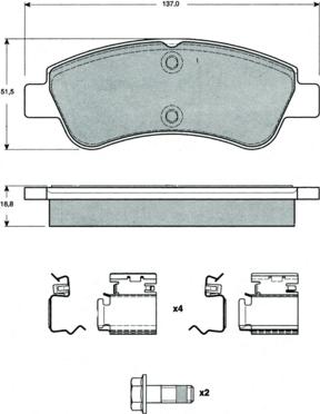 Magneti Marelli BP1418 - Jarrupala, levyjarru inparts.fi