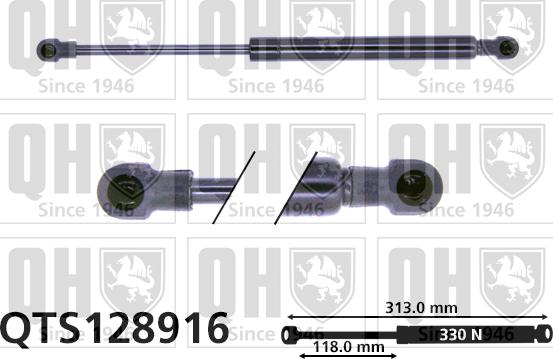 Quinton Hazell QTS128916 - Kaasujousi, konepelti inparts.fi