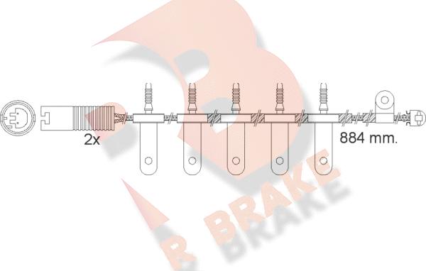 R Brake 610500RB - Kulumisenilmaisin, jarrupala inparts.fi