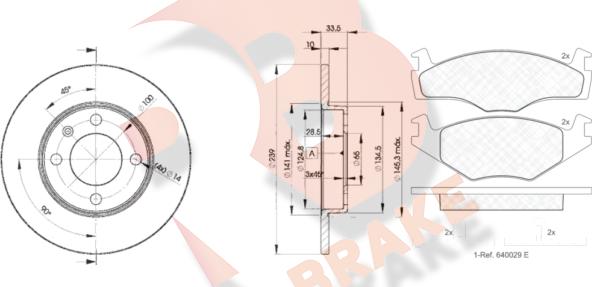 R Brake 3R10485304 - Jarrupalasarja, levyjarru inparts.fi