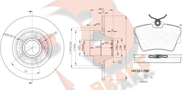 R Brake 3R13516846 - Jarrupalasarja, levyjarru inparts.fi