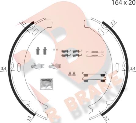 R Brake 79RBPB4012 - Jarrukenkäsarja, seisontajarru inparts.fi