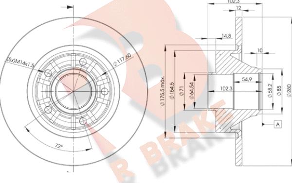 R Brake 78RBD16846 - Jarrulevy inparts.fi