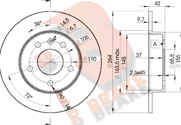 R Brake 78RBD29110 - Jarrulevy inparts.fi