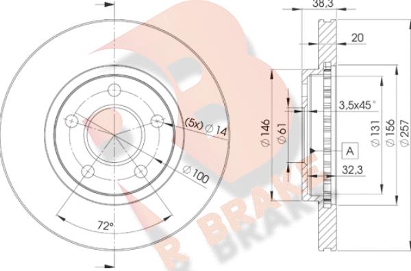 R Brake 78RBD29718 - Jarrulevy inparts.fi