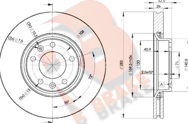 R Brake 78RBD24660 - Jarrulevy inparts.fi