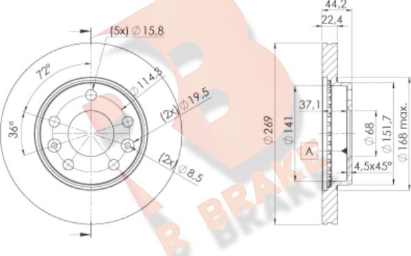 R Brake 78RBD24009 - Jarrulevy inparts.fi