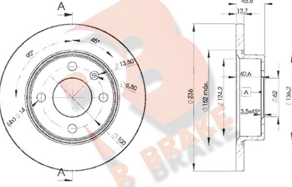 R Brake 78RBD24322 - Jarrulevy inparts.fi