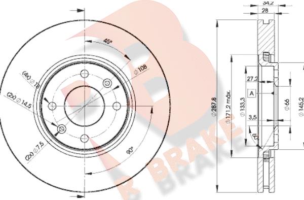 R Brake 78RBD24753 - Jarrulevy inparts.fi