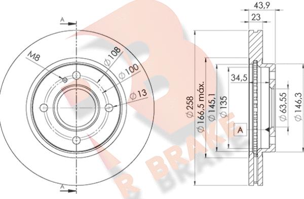 R Brake 78RBD25636 - Jarrulevy inparts.fi