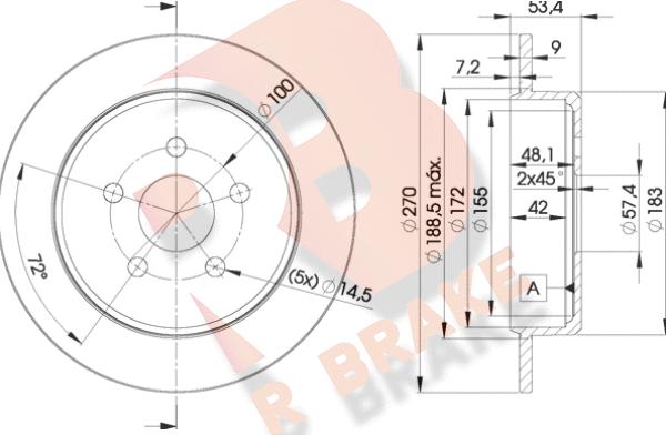 R Brake 78RBD25114 - Jarrulevy inparts.fi