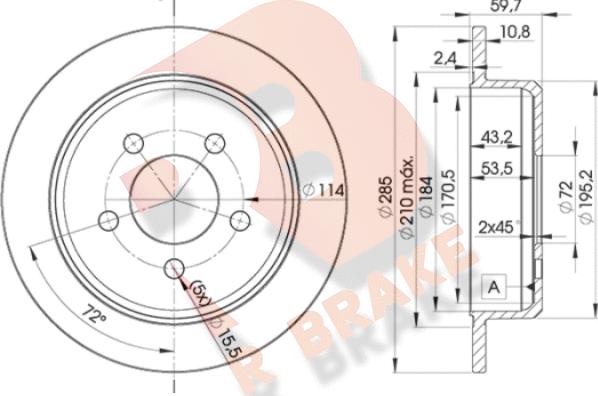 R Brake 78RBD25116 - Jarrulevy inparts.fi