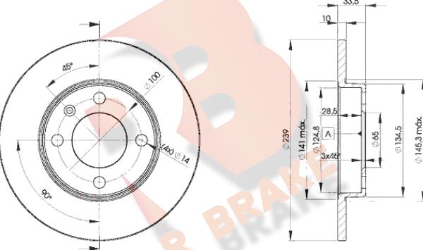 R Brake 78RBD25304 - Jarrulevy inparts.fi