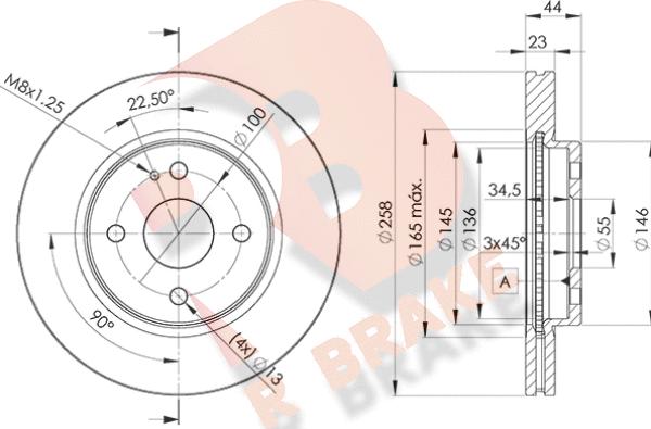 R Brake 78RBD26036 - Jarrulevy inparts.fi