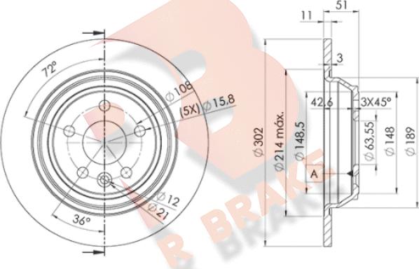 R Brake 78RBD26769 - Jarrulevy inparts.fi