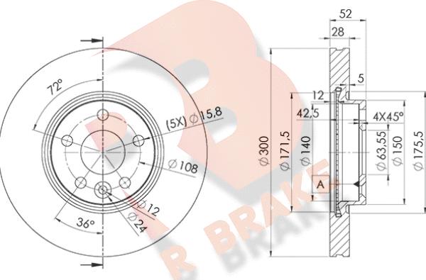 R Brake 78RBD26765 - Jarrulevy inparts.fi