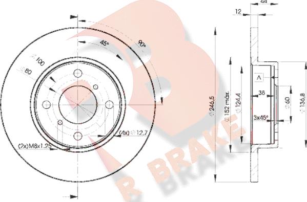 R Brake 78RBD20711 - Jarrulevy inparts.fi