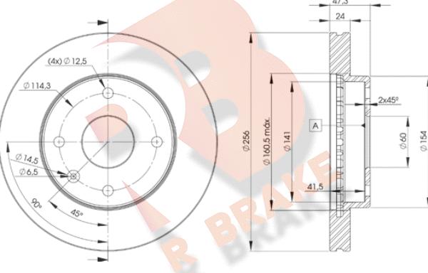 R Brake 78RBD28338 - Jarrulevy inparts.fi