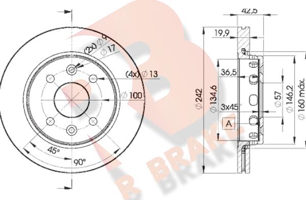 R Brake 78RBD23253 - Jarrulevy inparts.fi